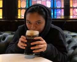 Anna Torv consuming alcohol